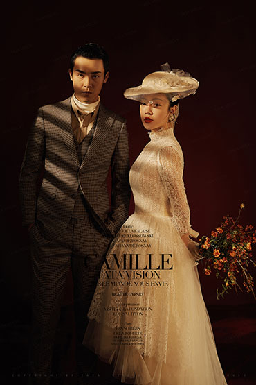 成都婚紗攝影  成都婚紗照  成都婚紗攝影工作室 內(nèi)景婚紗照 復古婚紗照 